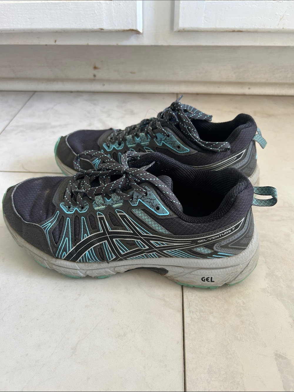 ASICS Black with Teal Accent Women's Trail Running Shoes